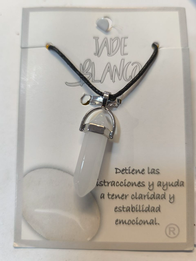 [6718] Cadena Jade Blanco
