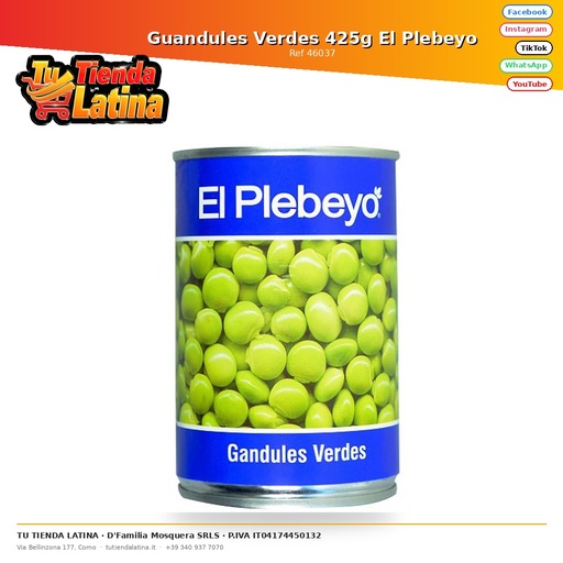 [46037] Guanduli Verdi 425g El Plebeyo