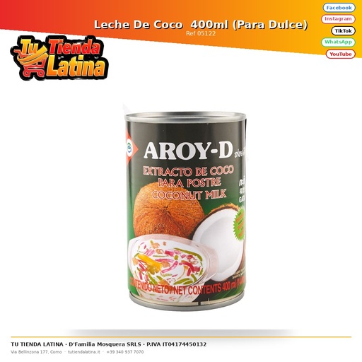 [05122] Leche De Coco 400ml (Para Dulce)