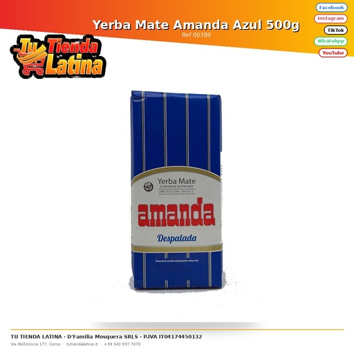 [00380] Yerba Mate Amanda Blue 500g