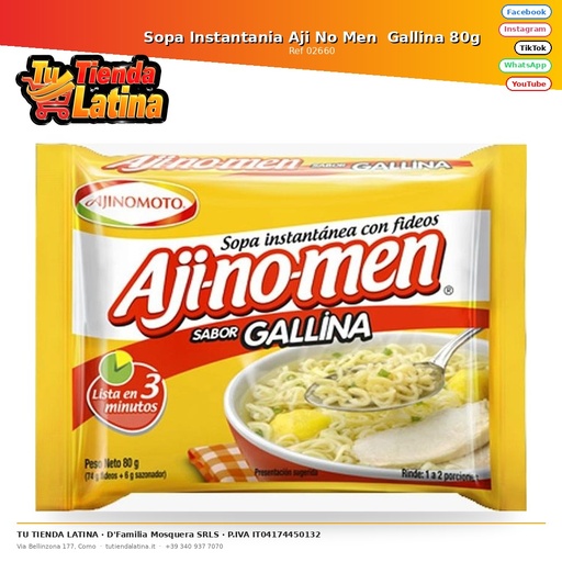 [02660] Sopa Instantania Aji No Men  Gallina 80g