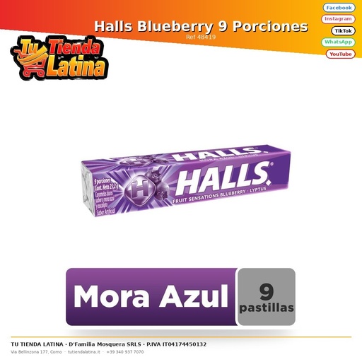 [48419] Halls Mirtillo 9 Porzioni