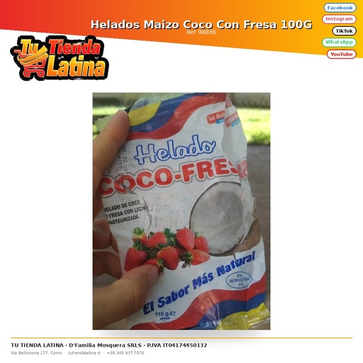 [98886] Helados Maizo Coco Con Fresa 100G
