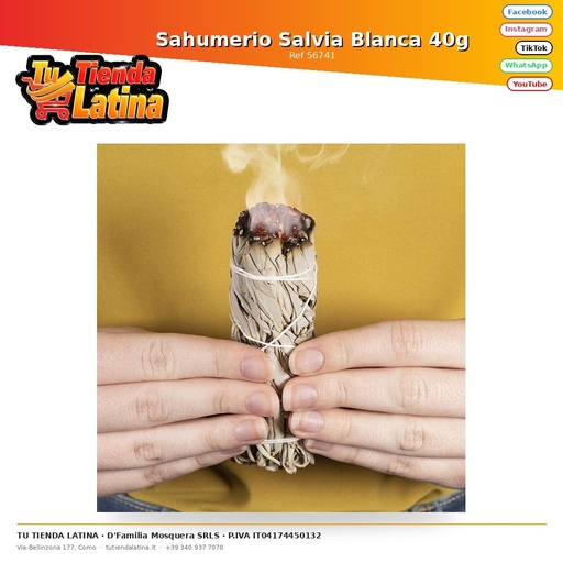 [56741] Salvia Bianca Sahumerio 40g