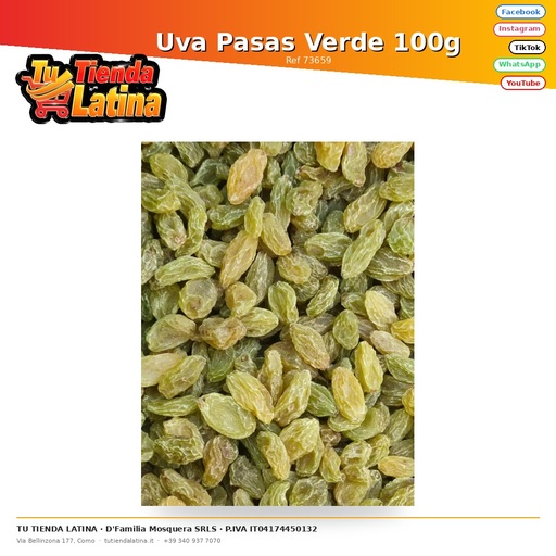 [73659] Uva Pasas Verde 100g