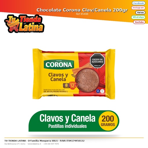 [CCA00009] Chocolate Corona Clav/Cinnamon 200gr