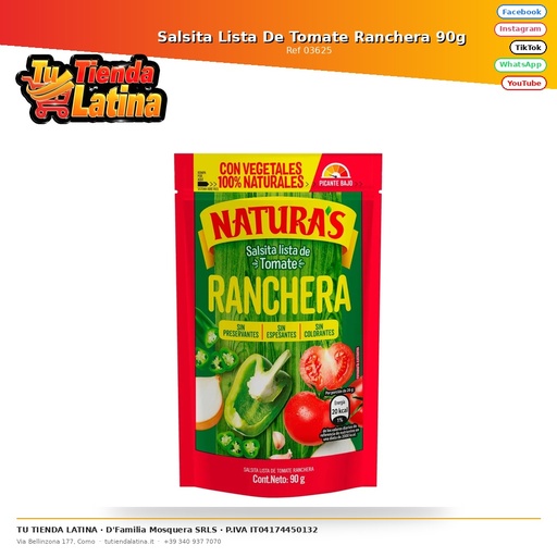 [03625] Salsa Pronta al Pomodoro Ranchera 90g