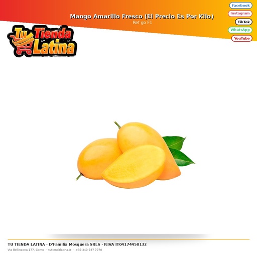 [go F1] Fresh Yellow Mango (Price is Per Kilo)