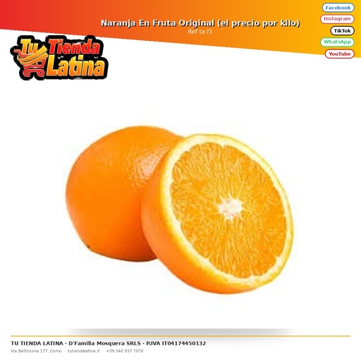 [ta f1] Original Fruit Orange (prezzo al chilo)