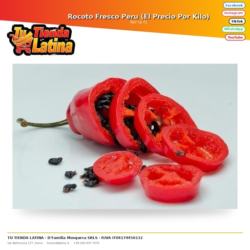 [ta f1] Rocoto fresco Perù (il prezzo al chilo)