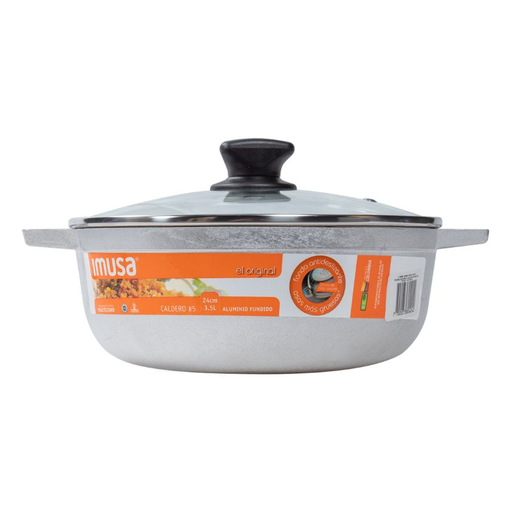 [4143] Caldero Imusa 22.5cm Aluminio Fundido con Tapa Fundida