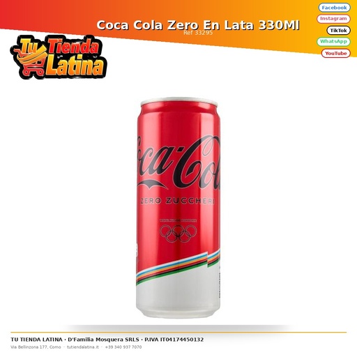 [33295] Coca Cola Zero Lattina 330Ml