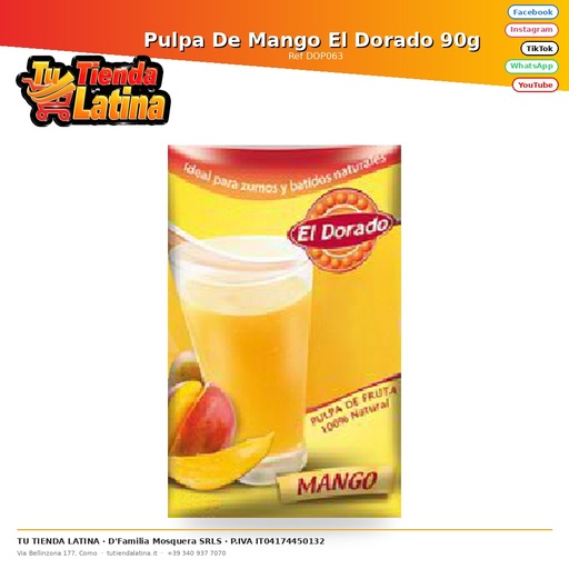 [DOP063] Pulpa De Mango El Dorado 90g 