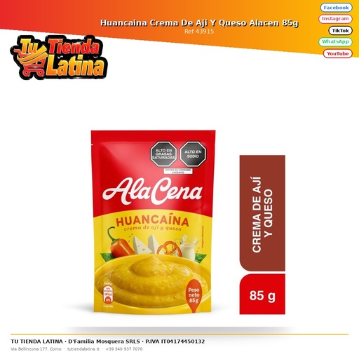 [43915] Huancaina Cream of Chili and Cheese Alacen 85g