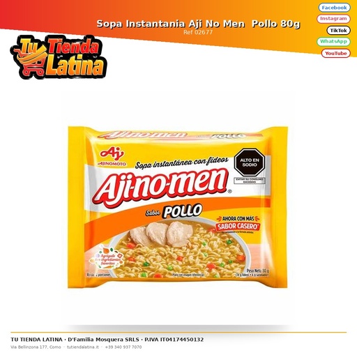 [02677] Sopa Instantania Aji No Men Pollo 80g