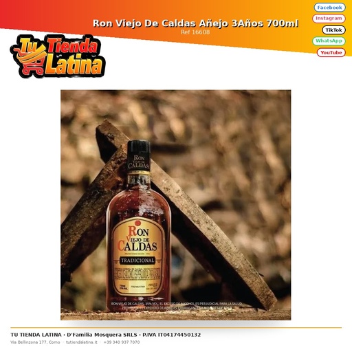 [16608] Caldas Old Rum invecchiato 3 anni 700ml