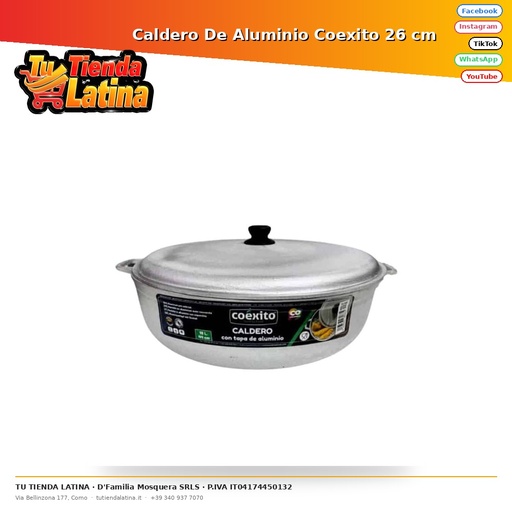 Calderone in alluminio Coexito 26 cm
