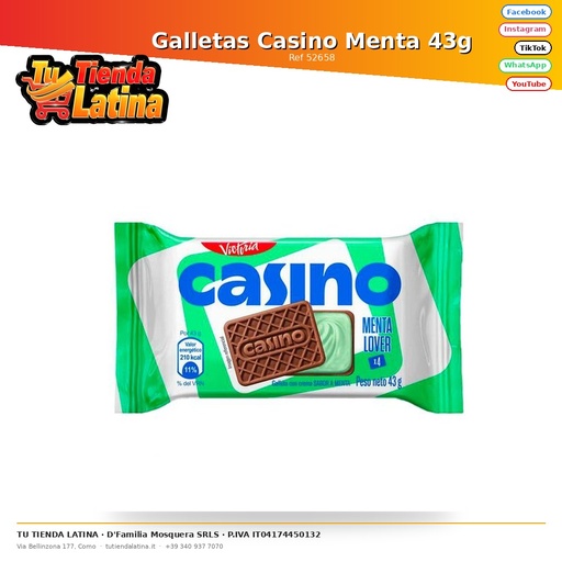[52658] Biscotti Casinò Alla Menta 43g