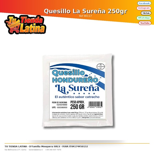 [80117] Quesillo La Sureña 250gr