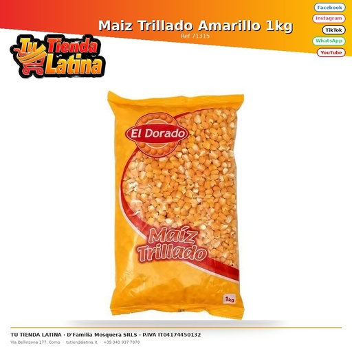 [71315] Maiz Trillado Amarillo 1kg