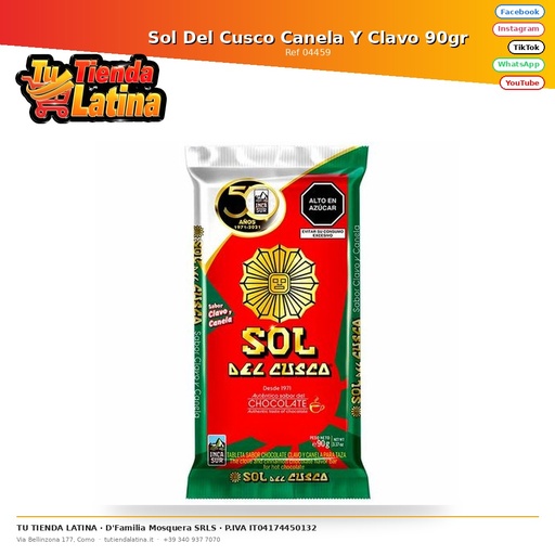[04459] Sol Del Cusco Cannella e Chiodi di garofano 90gr
