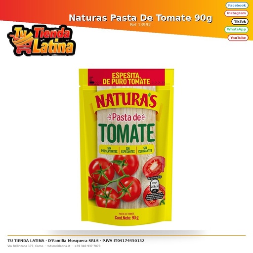 [13992] Naturas Concentrato Di Pomodoro 90g