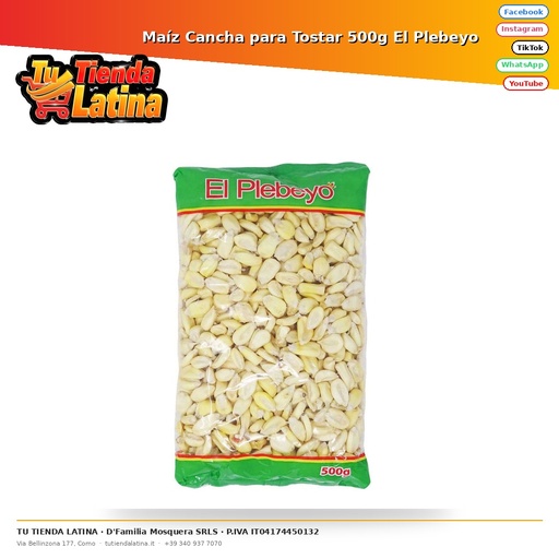 Maíz Cancha para Tostar 500g El Plebeyo