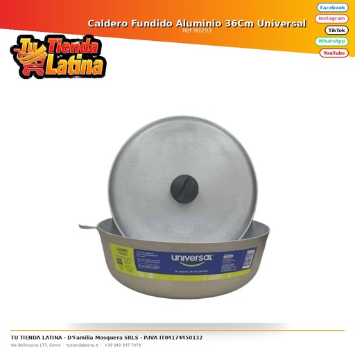 [90293] Cast Aluminum Cauldron 36Cm Universal