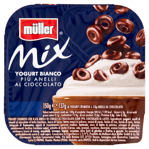 [55040] Mix Yogurt Bianco Più Anelli Al Cioccolato 150 G