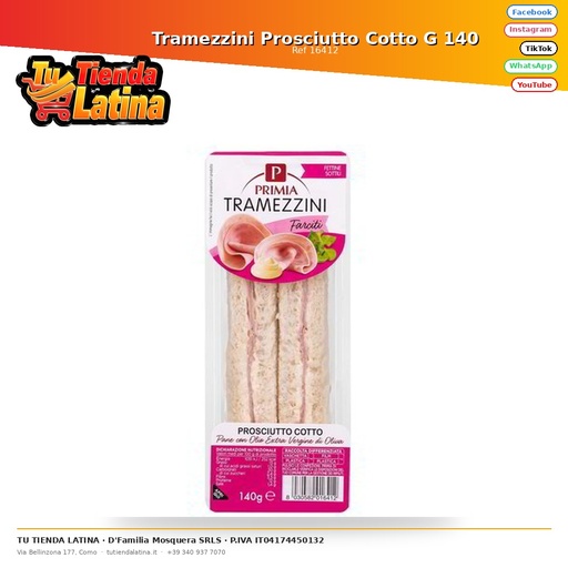 [16412] Tramezzini Prosciutto Cotto G 140