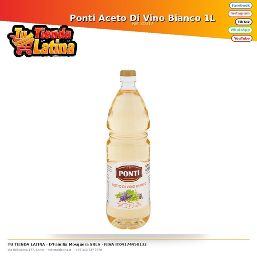 [31017] Ponti Aceto Di Vino Bianco 1L