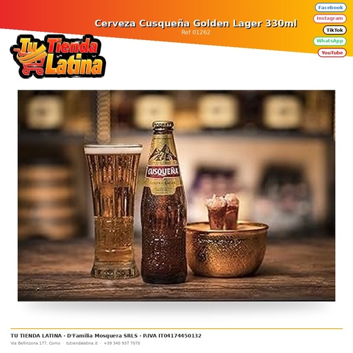 [01262] Cusco Golden Lager Beer 330ml