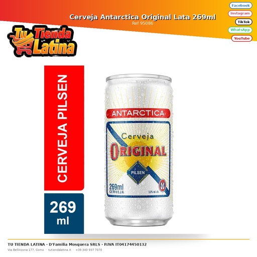 [95086] Lattina originale Cerveja Antartide da 269 ml