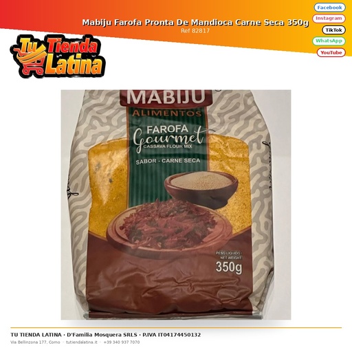 [82817] Mabiju Farofa Pronta De Mandioca Carne Seca 350g