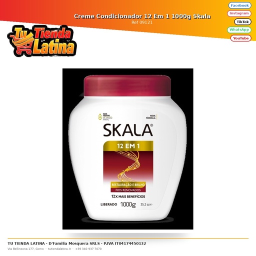 [09121] Creme Condicionador 12 Em 1 1000g Skala