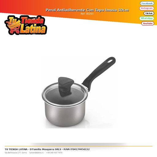 [38265] Perol Antiadherente Con Tapa Imusa 10cm