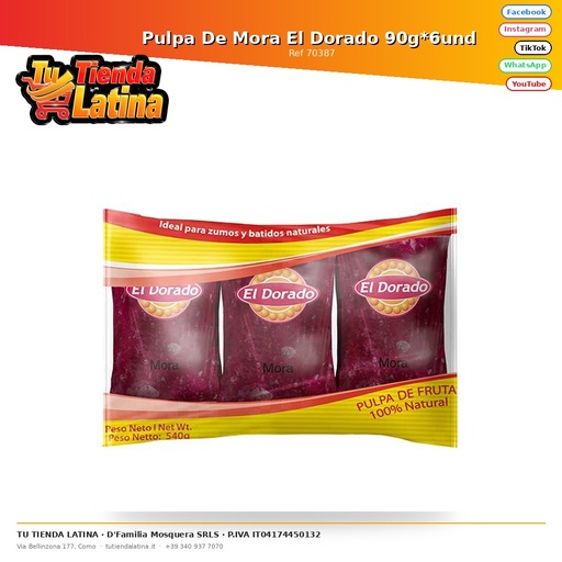 [70387] El Dorado Polpa Di More Di Mora 90g*6und