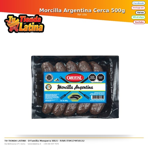 [cilla] Sanguinaccio Argentino (Morcilla) Cerca 500g
