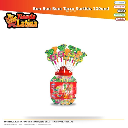 [11777] Bon Bon Bum Tarro Surtido 100und