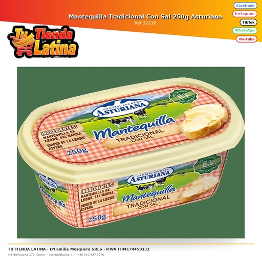 [32216] Traditional Butter With Salt 250g Asturian