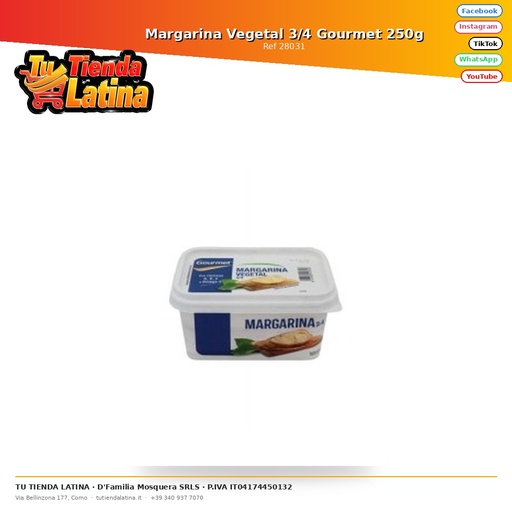 [28031] Margarina Vegetale 3/4 Gourmet 250g