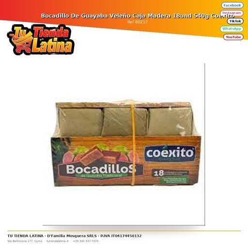 [80217] Veleño Guava Snack Wooden Box 18 units 540g Coexito