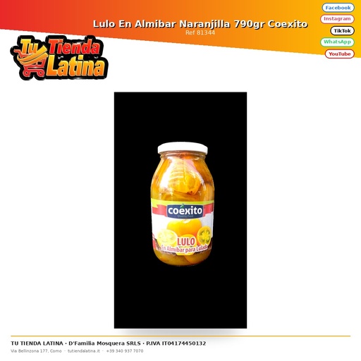 [81344] Lulo En Almibar Naranjilla 790gr Coexito