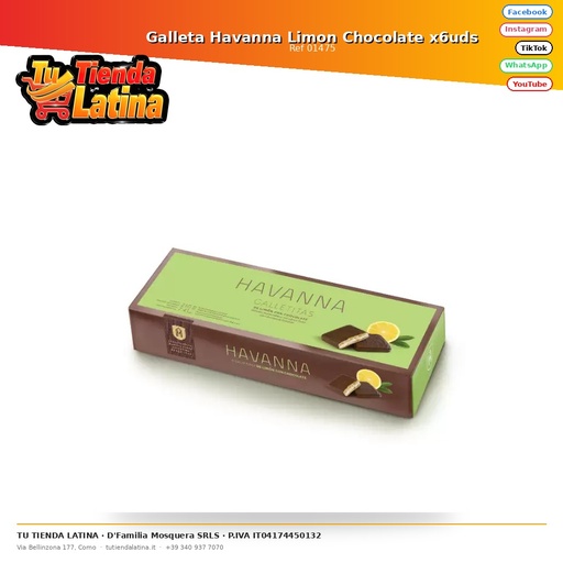 [01475] Galleta Havanna Limon Chocolate x6uds