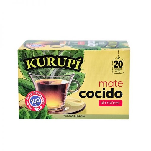 [PAR50037] Mate Cocido sin Azucar Kurupi Paquete 20 Saquitos c12u