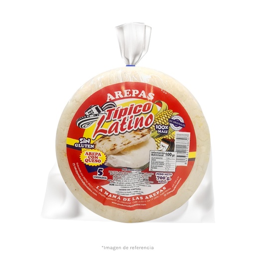 Arepa di Mais Bianco Ripiena di Formaggio 700g 5 pz Tipico Latino